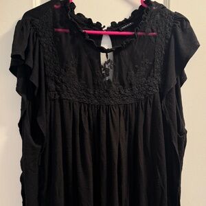 Torrid Women's Black Shirt, Size 3/3X, Lace Top